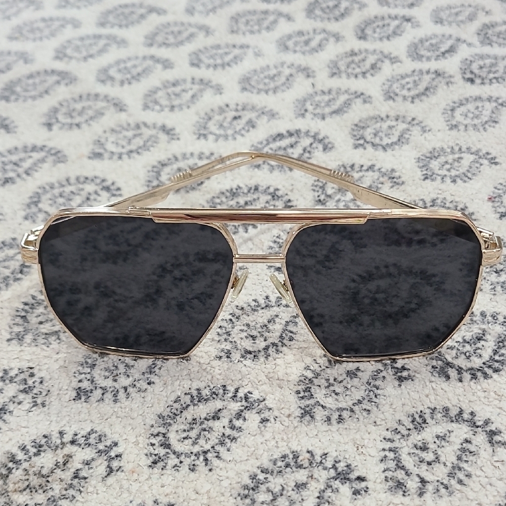 Gold Frame Black Lens Sunglasses